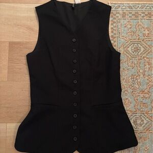 H&M Black Button-Front Sleeveless Vest